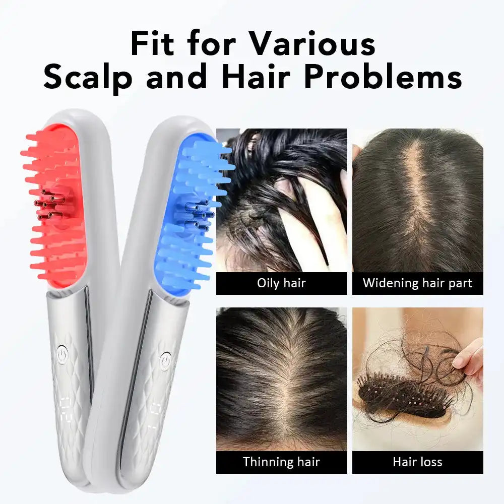 Electric Scalp Massage Brush – Red Light Therapy Hair Growth Comb - Loc vibes only