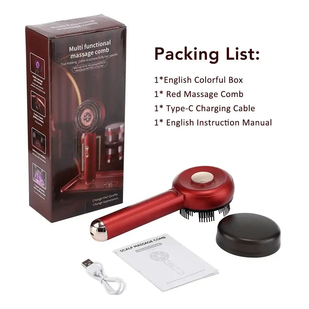 Electric Scalp Massage Brush – Red Light Therapy Hair Growth Comb - Loc vibes only
