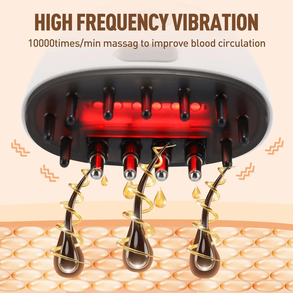 Electric Scalp Massage Brush – Red Light Therapy Hair Growth Comb - Loc vibes only