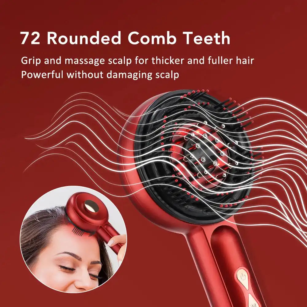 Electric Scalp Massage Brush – Red Light Therapy Hair Growth Comb - Loc vibes only