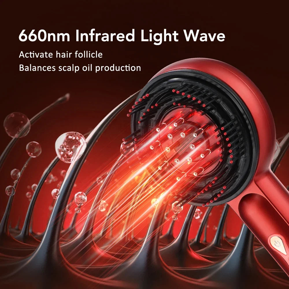 Electric Scalp Massage Brush – Red Light Therapy Hair Growth Comb - Loc vibes only
