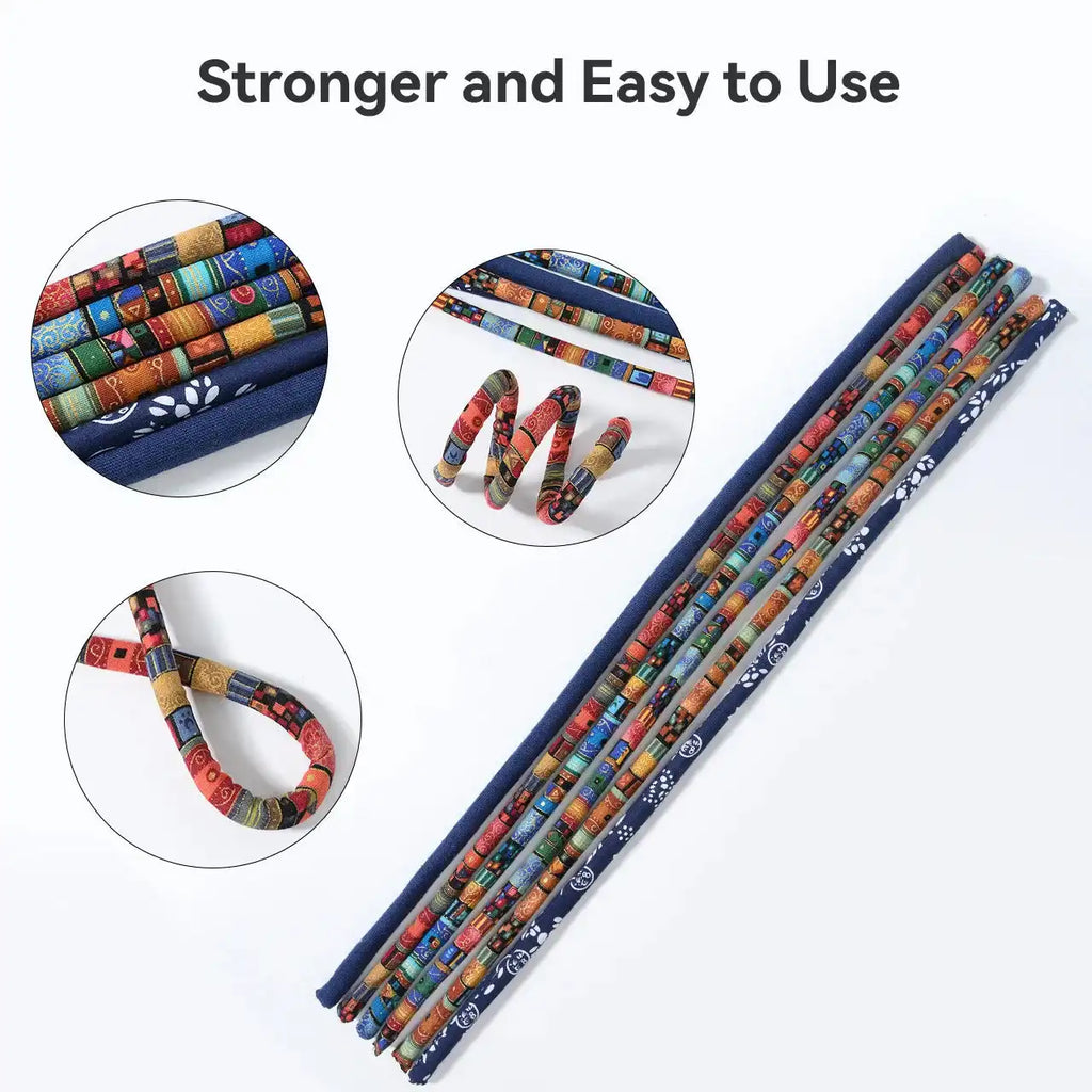Boho Bendable Hair Bands – Colorful Ethnic Style Wraps for Locs, Braids & Ponytails - Loc vibes only