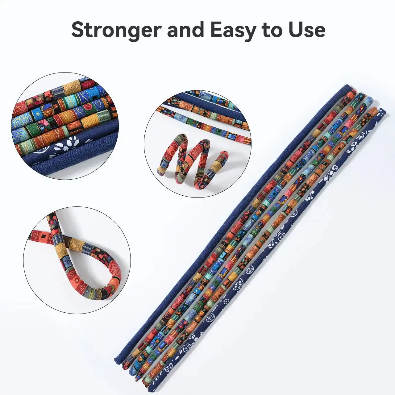 Boho Bendable Hair Bands – Colorful Ethnic Style Wraps for Locs, Braids & Ponytails - Loc vibes only