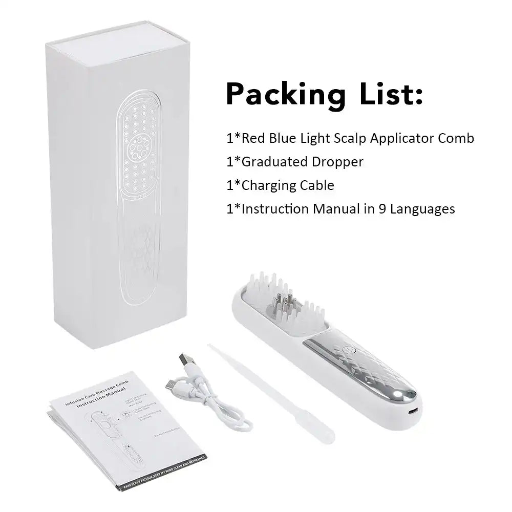 Electric Scalp Massage Brush – Red Light Therapy Hair Growth Comb - Loc vibes only