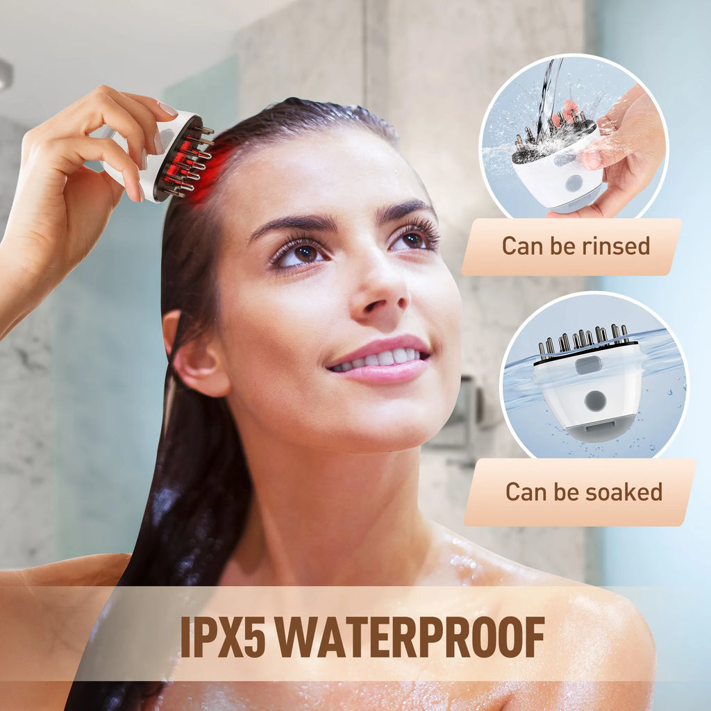 Electric Scalp Massage Brush – Red Light Therapy Hair Growth Comb - Loc vibes only