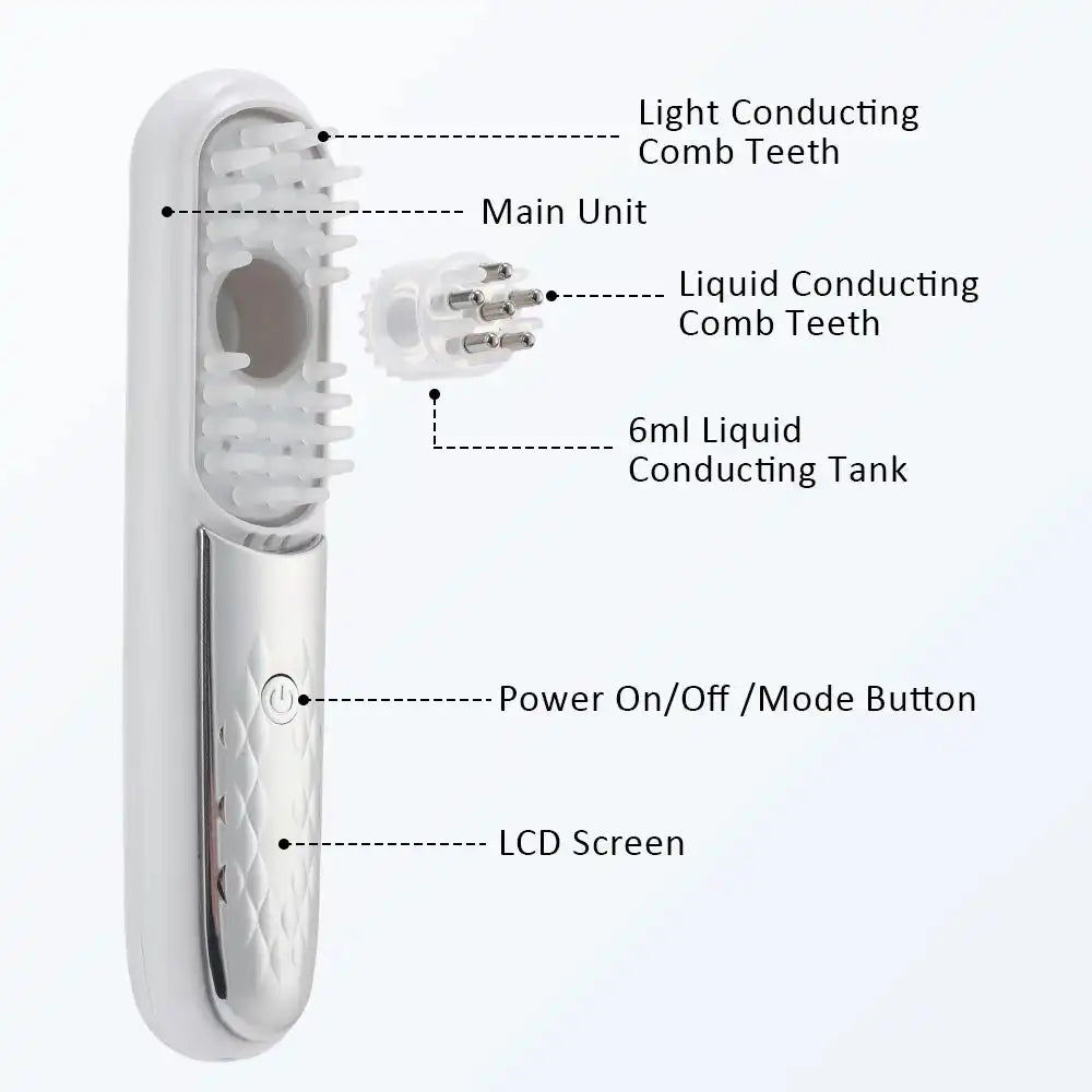 Electric Scalp Massage Brush – Red Light Therapy Hair Growth Comb - Loc vibes only