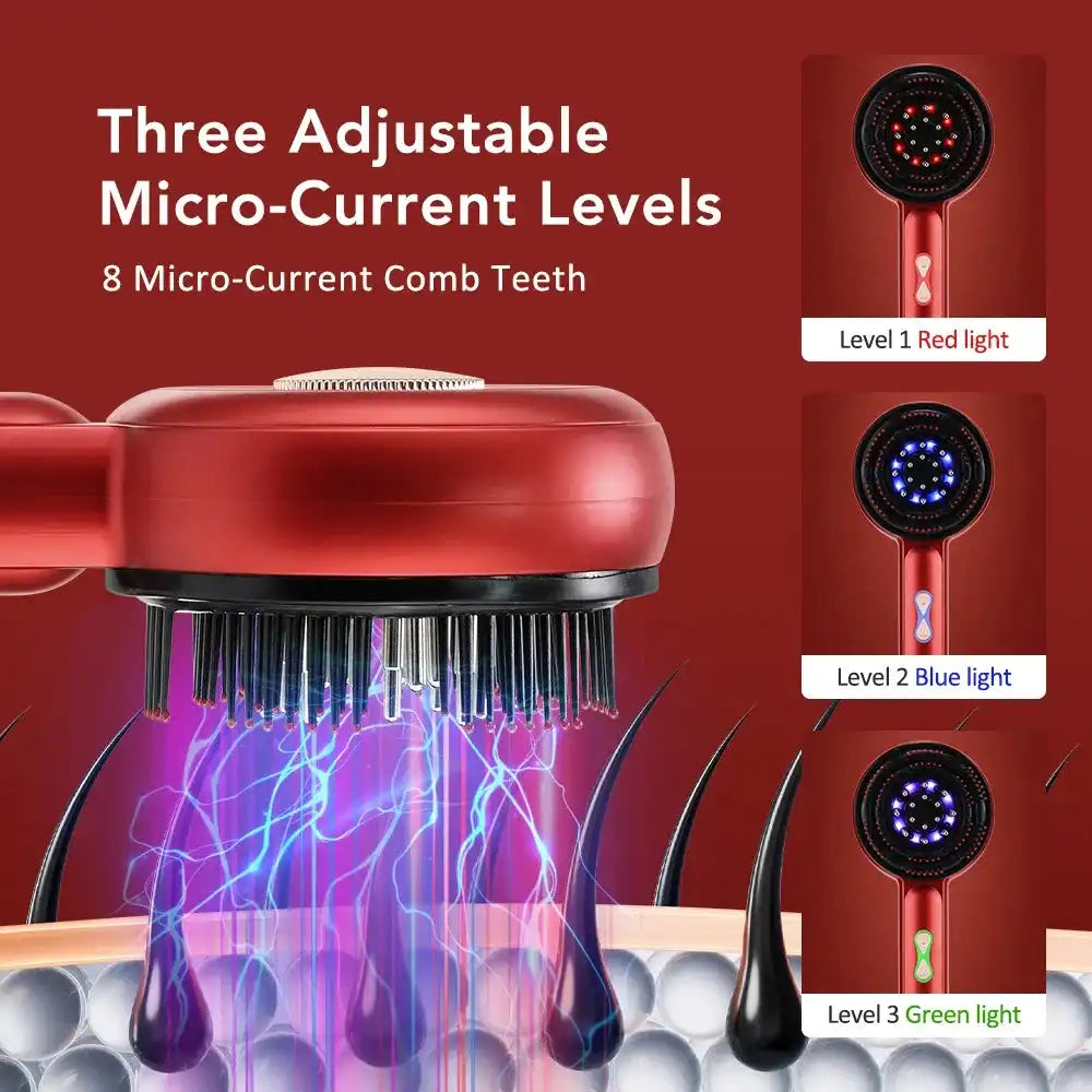 Electric Scalp Massage Brush – Red Light Therapy Hair Growth Comb - Loc vibes only